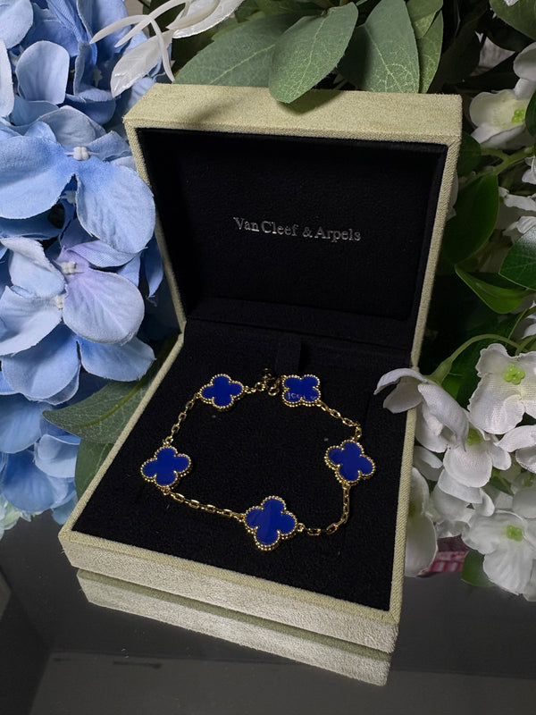 Royal Blue Clover Style Bracelet